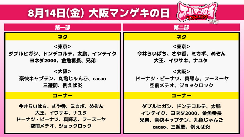 グッズ情報解禁！】8月13日(木)・14日(金)「オールマンゲキTOKYO